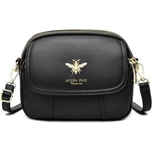 Women Black Imported Faux Leather Stylish Small Crossbody Wallet Bags